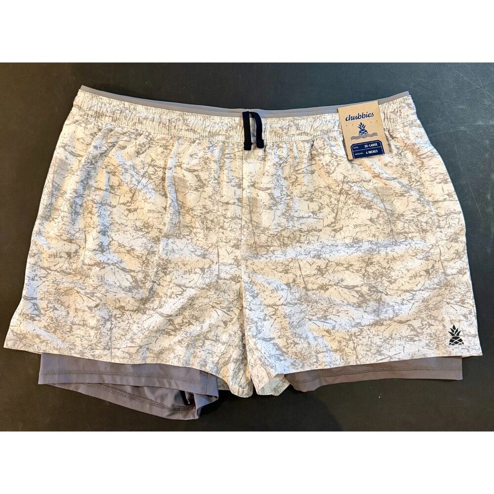 Chubbies Ultimate Training Short 4" The Wash On Wash Off Men's XXL NWT White